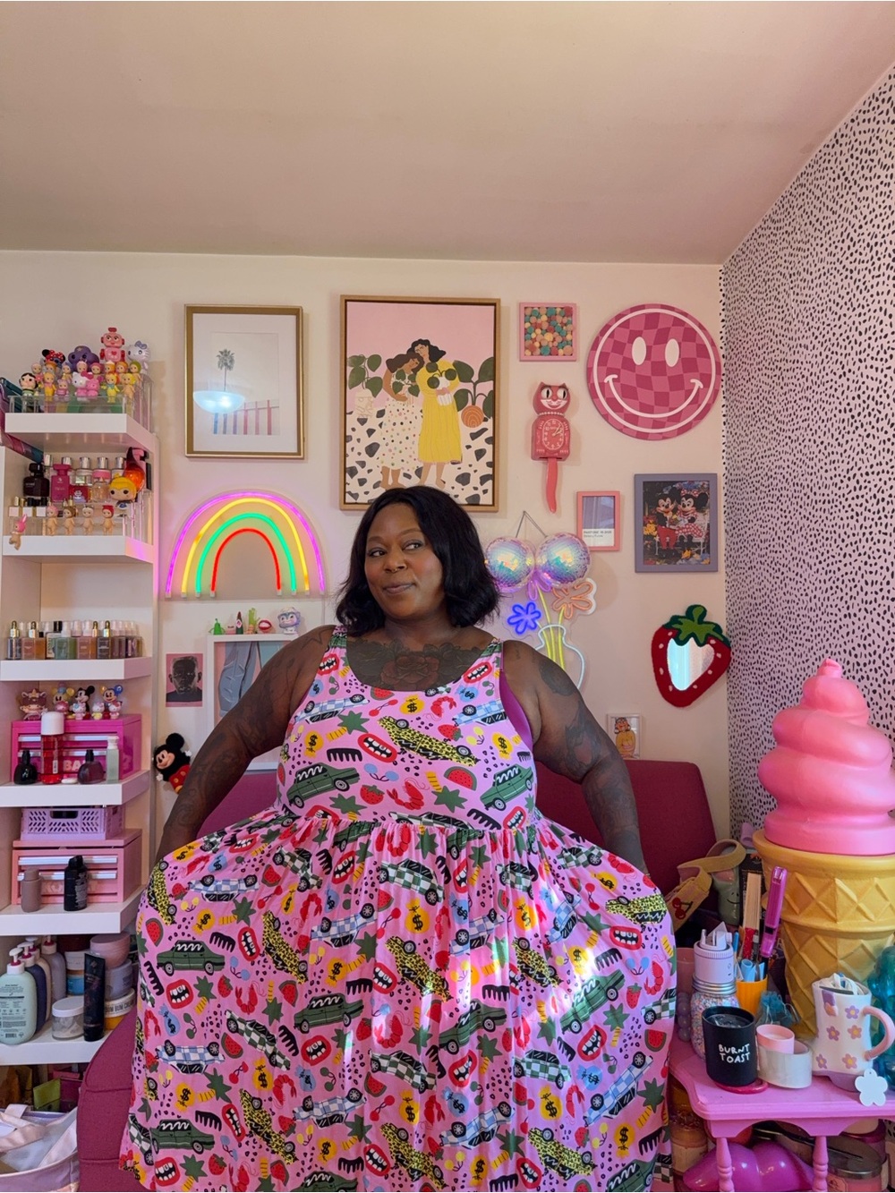 Nooworks Bright Pink Patterned Maxi Dress - Picture 2 of 3